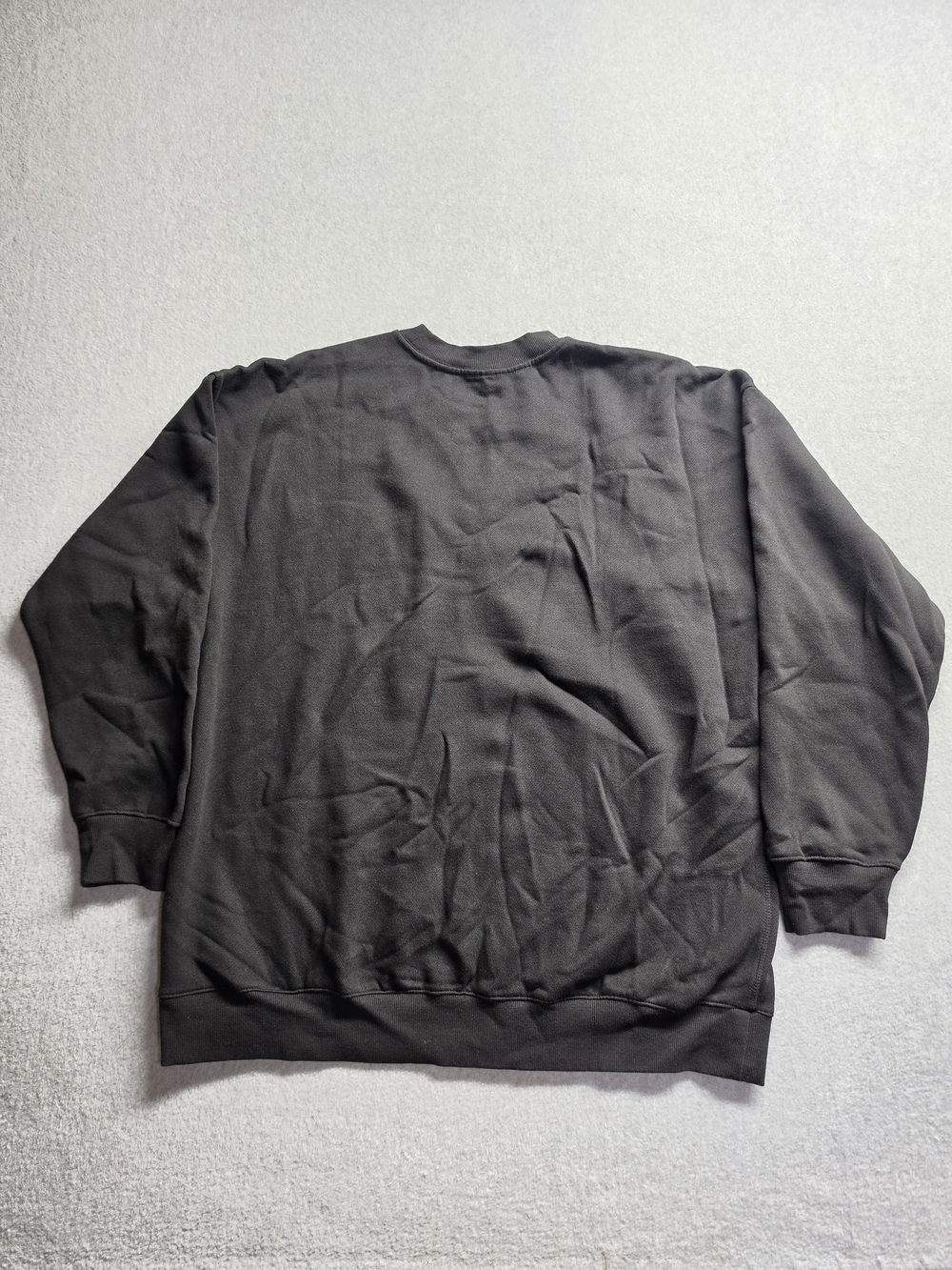 Victoria's Secret PINK Black Campus Fleece Oversized Crewneck Sweatshirt Size L - Picture 4 of 7